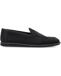 Giorgio Armani - Suede Shoes With Logo - Lyst