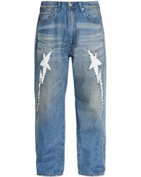 A Bathing Ape - Jeans With Shimmering Appliqués - Lyst