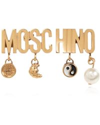 Moschino - Earrings With Logo And Pendants - Lyst