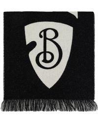 Burberry - Wool Scarf With Logo - Lyst