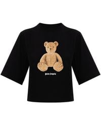 Palm Angels - Cropped T-Shirt With Printed Logo - Lyst