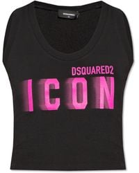 DSquared² - Cropped Top With Logo, - Lyst