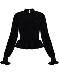 AllSaints - Velour Top 'Juno' - Lyst