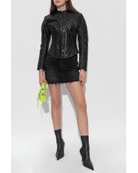 Balenciaga - Leather Jacket With Stand-Up Collar - Lyst