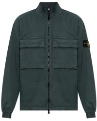 Stone Island - Cotton Jacket With Stand-Up Collar - Lyst