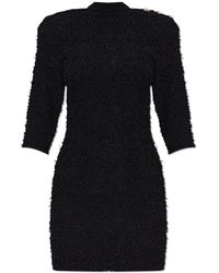 Balmain - Fitted Tweed Dress - Lyst