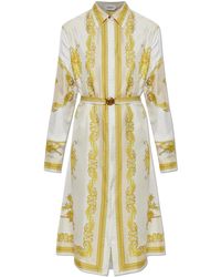 Versace - Silk Dress With 'New Barocco' Print - Lyst