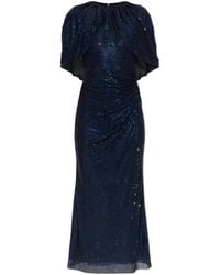 Self-Portrait - Dress With Shimmering Sequins - Lyst