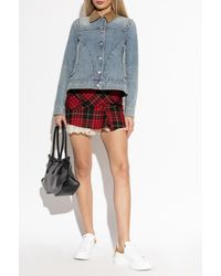 McQueen - Short Skirt With A Checked Pattern - Lyst
