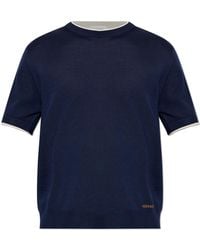 Versace - Wool T-Shirt With A Crew Neck - Lyst