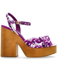 Dolce & Gabbana - Platform Sandals With 'Majolica' Print - Lyst