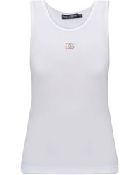 Dolce & Gabbana - Top With A Shimmering Logo - Lyst