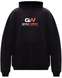 balenciaga hoodie black and red