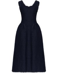 Self-Portrait - Tweed Dress With Lurex Thread And Sequins - Lyst
