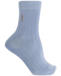Versace - Cotton Socks With Embroidered Logo - Lyst