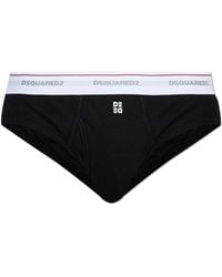 DSquared² - Ribbed Briefs With Logo - Lyst