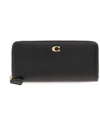 COACH - Leather Wallet With Logo - Lyst