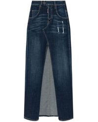 DSquared² - Denim Skirt With 'Vintage' Effect - Lyst