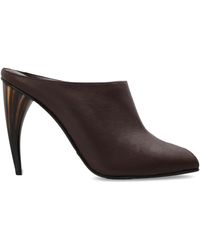 McQueen - Leather Heeled Mules - Lyst