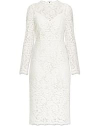 Dolce & Gabbana - Lace Dress With Long Sleeves - Lyst
