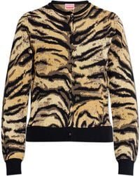 KENZO - Cardigan With Embroidered Logo - Lyst
