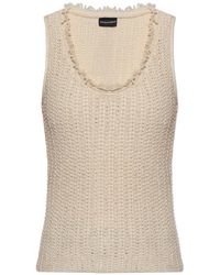 Emporio Armani - Top With A Raw-Finished Neckline - Lyst
