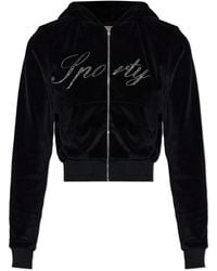Sporty & Rich - Velour Sweatshirt From The 'Rich Bitch Drop' Collection - Lyst