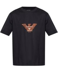 Emporio Armani - T-Shirt With Printed Logo - Lyst