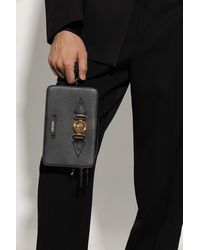 Versace - Leather Shoulder Bag With Logo - Lyst