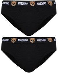 Moschino - Two-Pack Of Cotton Briefs With Logo - Lyst