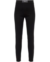 Versace - Leggings With Logo Patch - Lyst