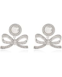Self-Portrait - Earrings With Shimmering Crystals - Lyst
