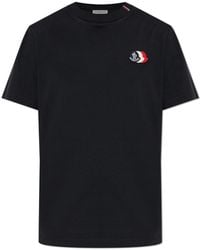 Moncler - T-Shirt With Logo Patch - Lyst