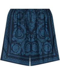 Versace - Silk Shorts With Print - Lyst
