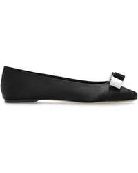 Casadei - Satin Ballet Flats With Appliqué - Lyst
