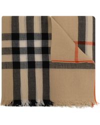 Burberry - Wool Scarf With Check Pattern - Lyst