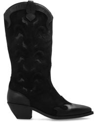 AllSaints - Suede Heeled Ankle Boots "Dolly" - Lyst