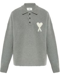 Ami Paris - Cardigan With Logo - Lyst