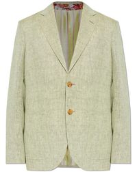 Etro - Linen Herringbone-Patterned Blazer - Lyst