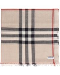 Burberry - Scarf With A Check Pattern - Lyst