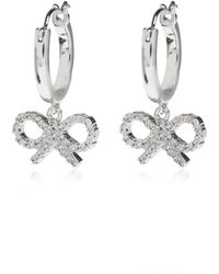 Self-Portrait - Earrings With Shimmering Crystals - Lyst