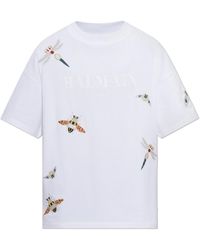 Balmain - T-Shirt With Colorful Embroidery - Lyst