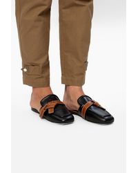 LOEWE flat western mules