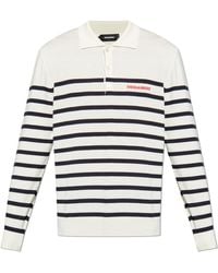 DSquared² - Wool Polo Shirt With Logo - Lyst