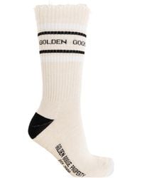 Golden Goose - Cotton Socks With Logo - Lyst
