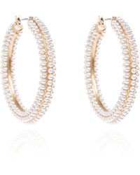 AllSaints - Round Earrings With Pearls, - Lyst