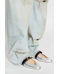 Versace - Leather Ballerinas With Medusa Head - Lyst