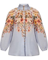 Zimmermann - Shirt With Floral Motif, - Lyst