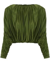 Self-Portrait - Draped Top With Shoulder Pads - Lyst