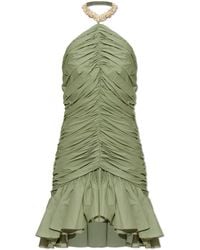 Balmain - Short Dress With Appliqués - Lyst